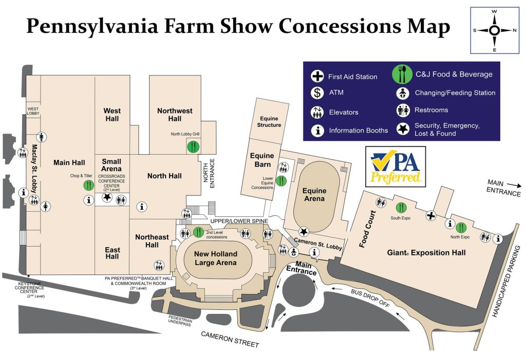 Farm Show Complex Food Concession stand Map